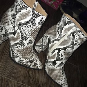 Snake skin booties